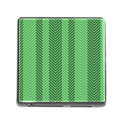 Green Herringbone Pattern Background Wallpaper Memory Card Reader (square) by Simbadda