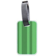 Green Herringbone Pattern Background Wallpaper Luggage Tags (two Sides) by Simbadda