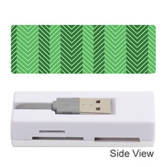 Green Herringbone Pattern Background Wallpaper Memory Card Reader (stick)  by Simbadda