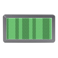 Green Herringbone Pattern Background Wallpaper Memory Card Reader (mini) by Simbadda