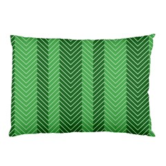 Green Herringbone Pattern Background Wallpaper Pillow Case (two Sides) by Simbadda