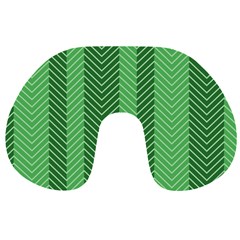 Green Herringbone Pattern Background Wallpaper Travel Neck Pillows by Simbadda