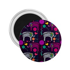 Colorful Elephants Love Background 2.25  Magnets