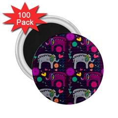 Colorful Elephants Love Background 2.25  Magnets (100 pack) 