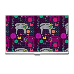 Colorful Elephants Love Background Business Card Holders