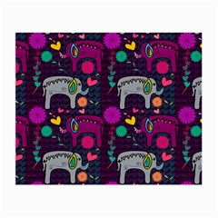 Colorful Elephants Love Background Small Glasses Cloth