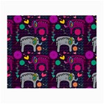 Colorful Elephants Love Background Small Glasses Cloth Front