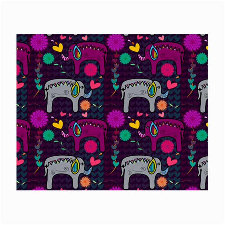 Colorful Elephants Love Background Small Glasses Cloth