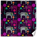 Colorful Elephants Love Background Canvas 12  x 12   11.4 x11.56  Canvas - 1