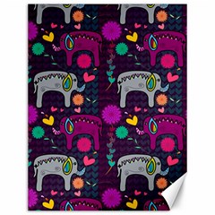 Colorful Elephants Love Background Canvas 12  x 16  