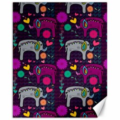 Colorful Elephants Love Background Canvas 16  X 20   by Simbadda