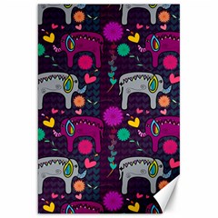 Colorful Elephants Love Background Canvas 20  x 30  