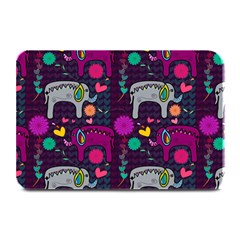 Colorful Elephants Love Background Plate Mats