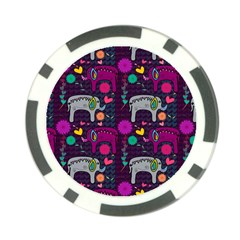 Colorful Elephants Love Background Poker Chip Card Guard