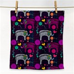 Colorful Elephants Love Background Face Towel Front