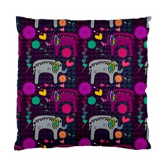 Colorful Elephants Love Background Standard Cushion Case (one Side) by Simbadda