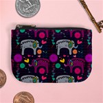 Colorful Elephants Love Background Mini Coin Purses Front