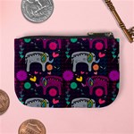 Colorful Elephants Love Background Mini Coin Purses Back