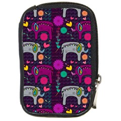 Colorful Elephants Love Background Compact Camera Cases by Simbadda