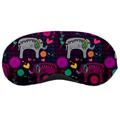 Colorful Elephants Love Background Sleeping Masks