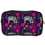 Colorful Elephants Love Background Toiletries Bags 2-Side Front