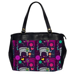 Colorful Elephants Love Background Office Handbags (2 Sides)  by Simbadda