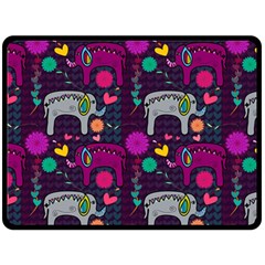 Colorful Elephants Love Background Fleece Blanket (Large) 