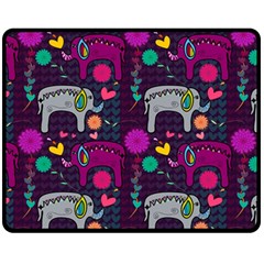 Colorful Elephants Love Background Fleece Blanket (Medium) 