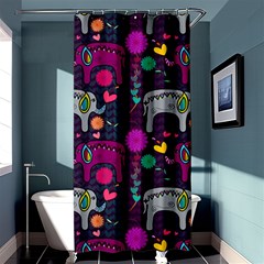 Colorful Elephants Love Background Shower Curtain 36  x 72  (Stall) 