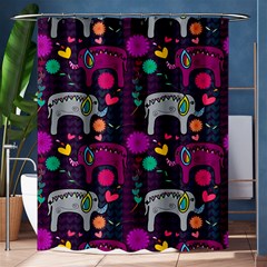 Colorful Elephants Love Background Shower Curtain 60  x 72  (Medium) 