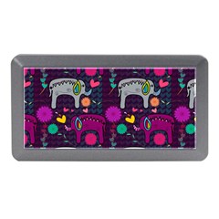 Colorful Elephants Love Background Memory Card Reader (Mini)