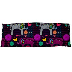 Colorful Elephants Love Background Body Pillow Case (dakimakura) by Simbadda