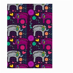 Colorful Elephants Love Background Large Garden Flag (Two Sides)