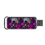 Colorful Elephants Love Background Portable USB Flash (One Side) Front