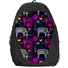 Colorful Elephants Love Background Backpack Bag