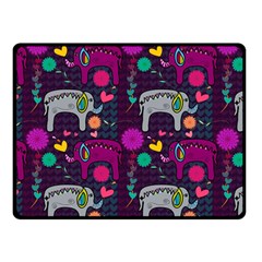 Colorful Elephants Love Background Double Sided Fleece Blanket (small)  by Simbadda