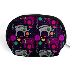 Colorful Elephants Love Background Accessory Pouches (Medium) 