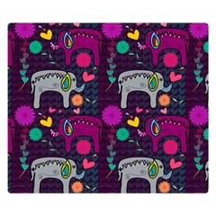 Colorful Elephants Love Background Double Sided Flano Blanket (small)  by Simbadda