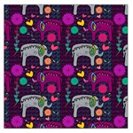 Colorful Elephants Love Background Large Satin Scarf (Square) Front