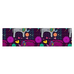 Colorful Elephants Love Background Satin Scarf (oblong) by Simbadda