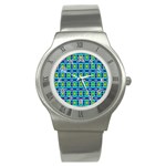 Seamless Background Wallpaper Pattern Stainless Steel Watch Front