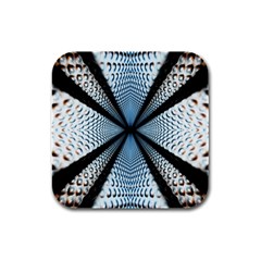 Dimension Metal Abstract Obtained Through Mirroring Rubber Square Coaster (4 Pack)  by Simbadda