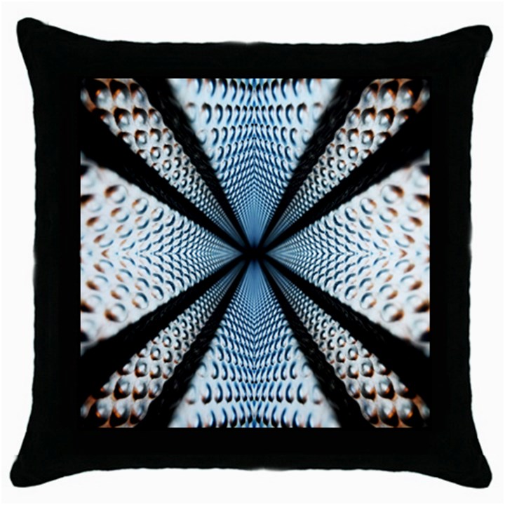 Dimension Metal Abstract Obtained Through Mirroring Throw Pillow Case (Black)