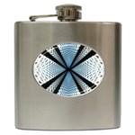 Dimension Metal Abstract Obtained Through Mirroring Hip Flask (6 oz) Front