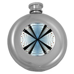 Dimension Metal Abstract Obtained Through Mirroring Round Hip Flask (5 Oz) by Simbadda