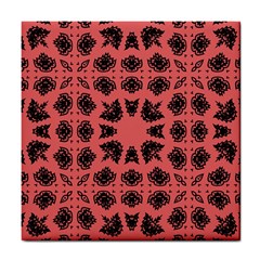 Digital Computer Graphic Seamless Patterned Ornament In A Red Colors For Design Tile Coasters