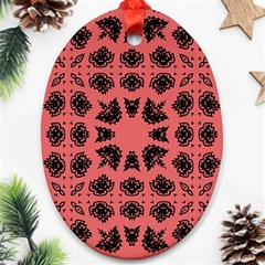 Digital Computer Graphic Seamless Patterned Ornament In A Red Colors For Design Ornament (oval) by Simbadda