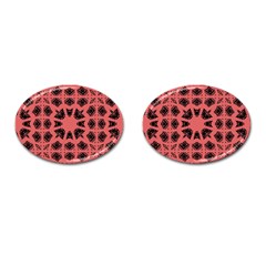 Digital Computer Graphic Seamless Patterned Ornament In A Red Colors For Design Cufflinks (oval) by Simbadda