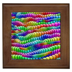 Digitally Created Abstract Rainbow Background Pattern Framed Tiles by Simbadda