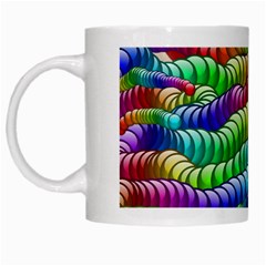 Digitally Created Abstract Rainbow Background Pattern White Mugs by Simbadda